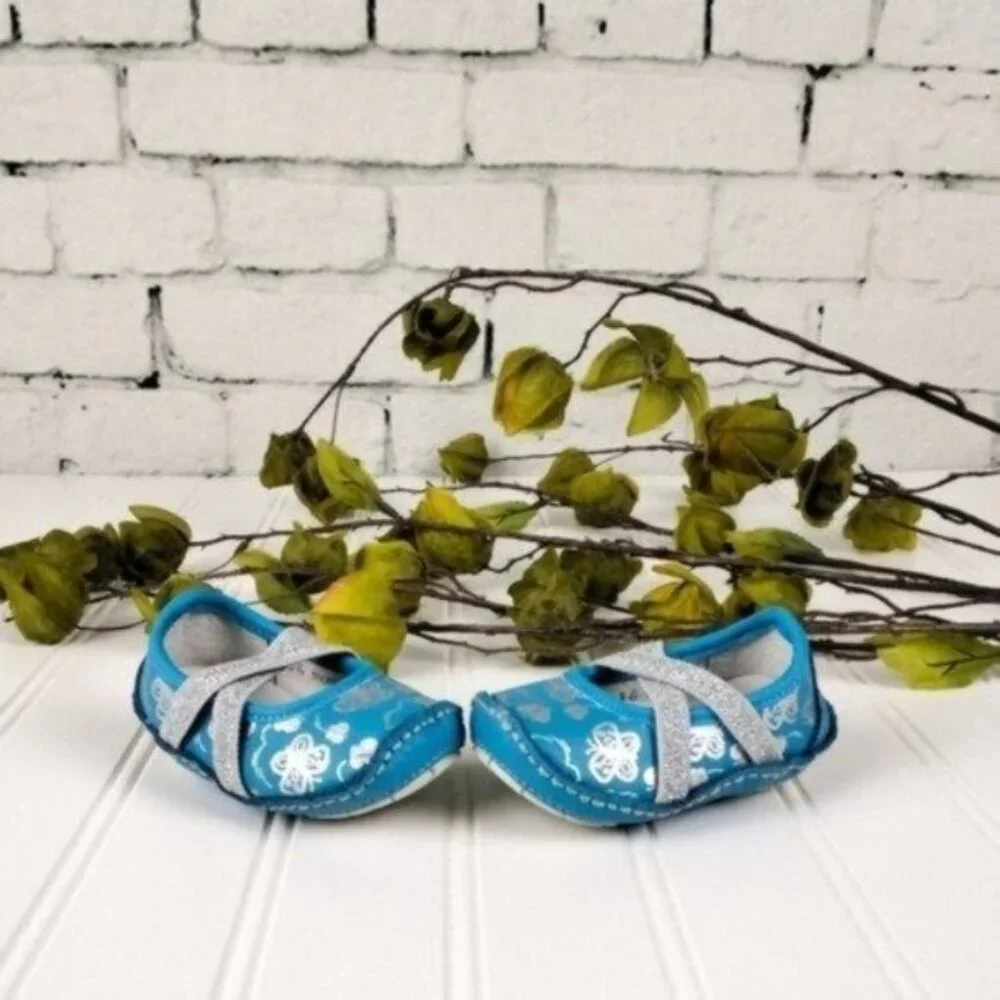 Riley Roos Mairin Leather Baby Shoes Turquoise Size Small 3-6 Months